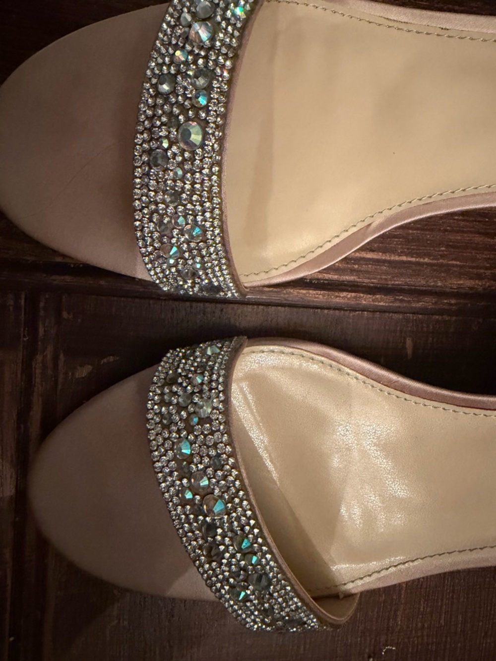 Betsey Johnson Blush Pink Crystal-Ankle Strap Heels - Picture 4 of 5